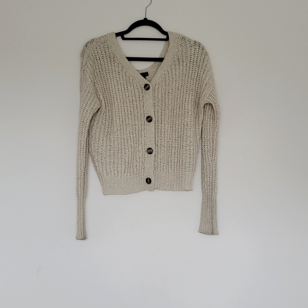Cropped knit cardigan